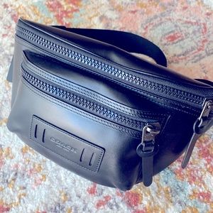 Coach Black Leather Belt Bag